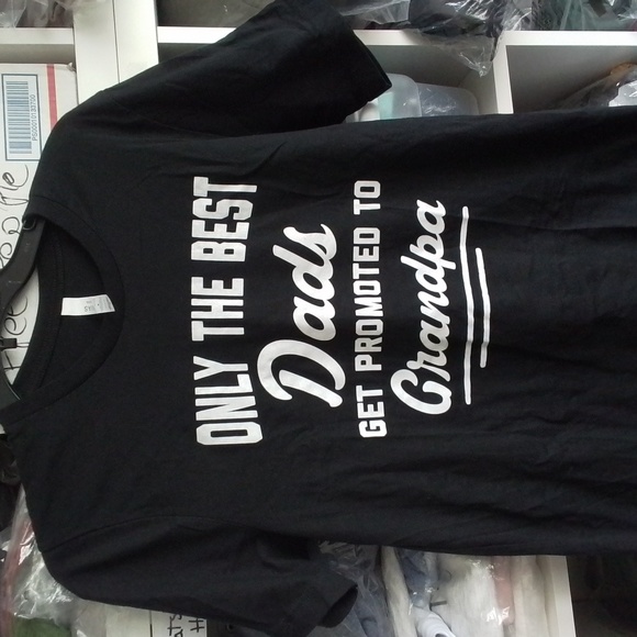 Men’s Black T-shirt " ONLY THE BEST DAD GET PROMOTED TO GRANDPA Tee Short Sleeve - Picture 11 of 11